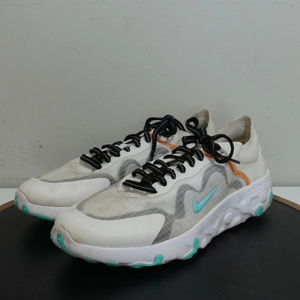 Nike React WR ISPA Women 9 Running Shoes White‎ Gray Teal Lightweight Casual